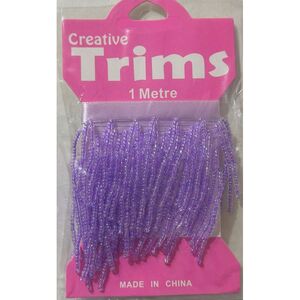 Creative Trims LILAC Seed Bead Drop, 1 Metre Pack (Final Stock)