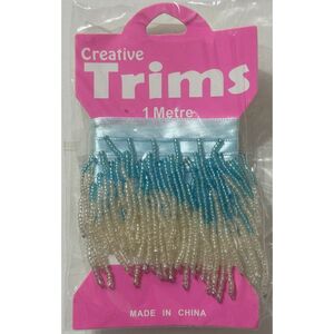 Creative Trims TURQUOISE Seed Bead Drop, 1 Metre Pack (Final Stock)