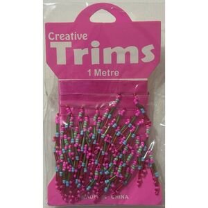 Creative Trims MULTI COLOUR String Bead Drop, 1 Metre Pack (Final Stock)