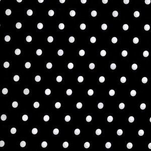 Spots (0218) White on Black, 112cm Wide Cotton Quilting Fabric