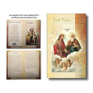 Holy Trinity Biography Card 80 x 135mm Folded, Gold Foiled