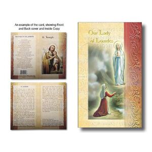 Our Lady of Lourdes Biography Card 80 x 135mm Folded, Gold Foiled