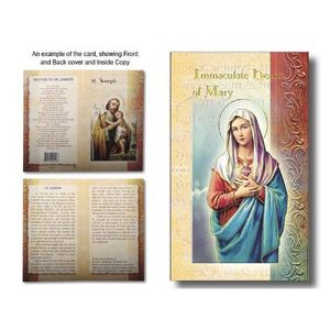 Immaculate Heart of Mary Biography Card 80 x 135mm Folded, Gold Foiled (F5254)