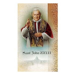 Saint John XXIII Biography Card 80 x 135mm Folded, Gold Foiled