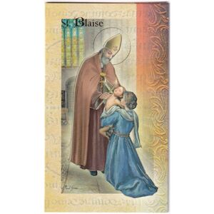 Saint Blaise Biography Card 80 x 135mm Folded, Gold Foiled (F5412)