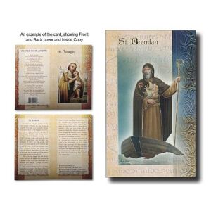 Saint Brendan Biography Card 80 x 135mm Folded, Gold Foiled