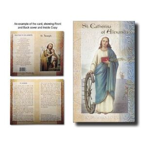 Saint Catherine of Alexandra Biography Card 80 x 135mm Folded, Gold Foiled (F5415)