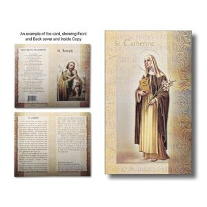 Saint Catherine of Siena Biography Card 80 x 135mm Folded, Gold Foiled (F5416)