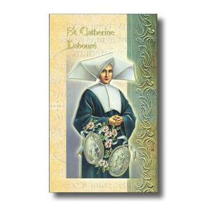 Saint Catherine Laboure Biography Card 80 x 135mm Folded, Gold Foiled