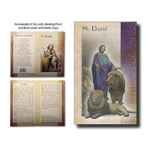 Saint Daniel Biography Card 80 x 135mm Folded, Gold Foiled