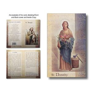 Saint Dorothy Biography Card 80 x 135mm Folded, Gold Foiled