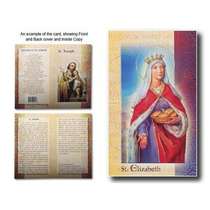 Saint Elizabeth Of Hungary Biography Card 80 x 135mm Folded, Gold Foiled