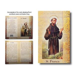 Saint Francis of Assisi Biography Card 80 x 135mm Folded, Gold Foiled (F5442)