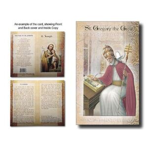 Saint Gregory the Great Biography Card 80 x 135mm Folded, Gold Foiled