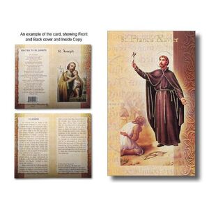 Saint Francis Xavier Biography Card 80 x 135mm Folded, Gold Foiled (F5444)