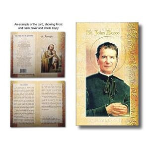 Saint John Bosco Biography Card 80 x 135mm Folded, Gold Foiled (F5468)