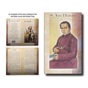 Saint John Neumann Biography Card 80 x 135mm Folded, Gold Foiled