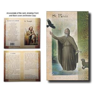 Saint Kevin Biography Card 80 x 135mm Folded, Gold Foiled