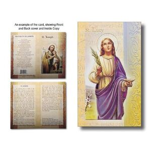 Saint Lucy Biography Card 80 x 135mm Folded, Gold Foiled