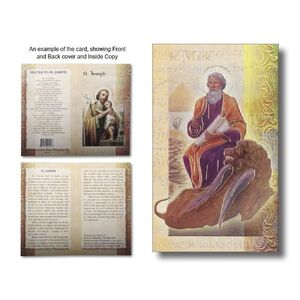 Saint Mark Biography Card 80 x 135mm Folded, Gold Foiled