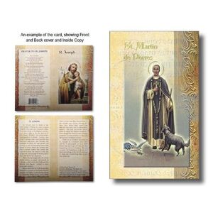 Saint Martin De Porres Biography Card 80 x 135mm Folded, Gold Foiled (F5492)