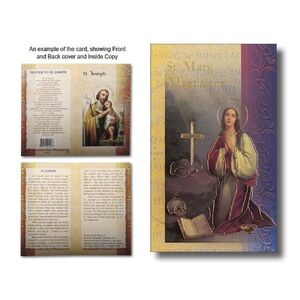 Saint Mary Magdalene Biography Card 80 x 135mm Folded, Gold Foiled