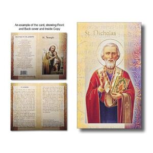 Saint Nicholas Biography Card 80 x 135mm Folded, Gold Foiled