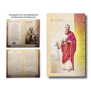 Saint Paul Biography Card 80 x 135mm Folded, Gold Foiled