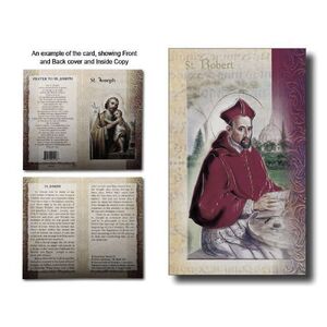 Saint Robert Biography Card 80 x 135mm Folded, Gold Foiled