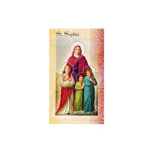 Saint Sophia Biography Card 80 x 135mm Folded, Gold Foiled