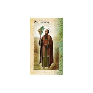 Saint Timothy Biography Card 80 x 135mm Folded, Gold Foiled (F5554)