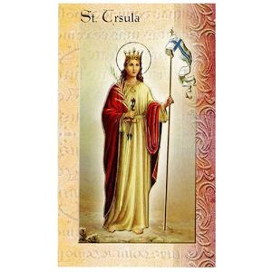 Saint Ursula Bishop Biography Card 80 x 135mm Folded, Gold Foiled