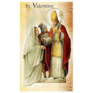 Saint Valentine Biography Card 80 x 135mm Folded, Gold Foiled