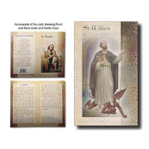 Saint William Biography Card 80 x 135mm Folded, Gold Foiled (F5564)