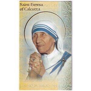 Saint Teresa of Calcutta Biography Card 80 x 135mm Folded, Gold Foiled