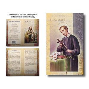 Saint Gerard Biography Card 80 x 135mm Folded, Gold Foiled (F5615)