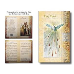 Holy Spirit Biography Card 80 x 135mm Folded, Gold Foiled