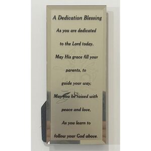 Dedication Blessing Mirror Plaque, 80 x 180mm Standing