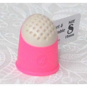 Soft Grip Thimble, Hard Dimpled Tip, Soft Rubber Body [Size: Medium 16mm]