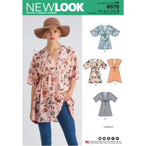 New Look Sewing Pattern 6575 Misses&#39; Tunics