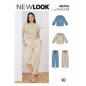 New Look Sewing Pattern N6704 Misses’ Top and Pull-On Trousers