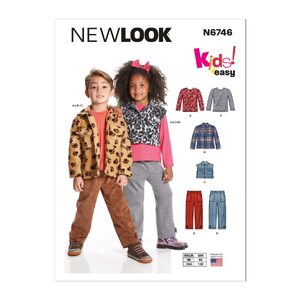 New Look Sewing Pattern N6746 Children’s Knit Top, Jacket, Waistcoat and Cargo Pants