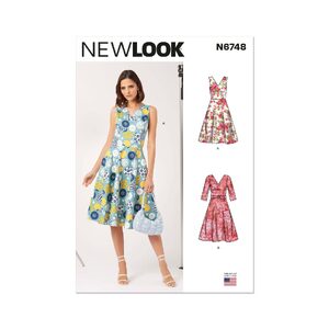 New Look Sewing Pattern N6748 Misses’ Dress With Sleeve Variations