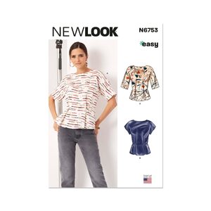 New Look Sewing Pattern N6753 Misses’ Top With Sleeve Variations