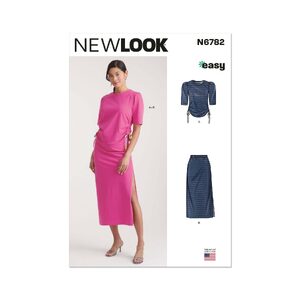 New Look Sewing Pattern N6782 Misses’ Knit Top and Skirt