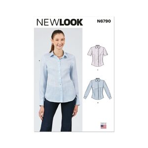 New Look Sewing Pattern N6790 Misses’ Blouse with Two Sleeve Lengths, Sizes 6-18