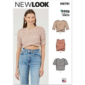 New Look Sewing Pattern N6791 Misses’ Knit Tops, Sizes 6-18