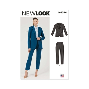 New Look Sewing Pattern N6794 Misses’ Jacket and Trousers, Sizes 8-20