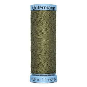 Gutermann Silk Thread #432 DARK KHAKI GREEN, 100m Spool (S303)