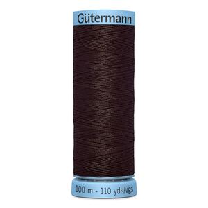 Gutermann Silk Thread #696 BLACK BROWN, 100m Spool (S303)